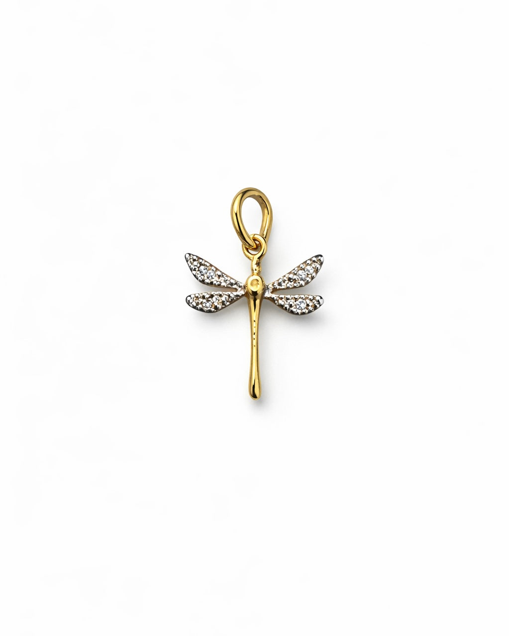 Pingente Libélula Cravejado Dourado