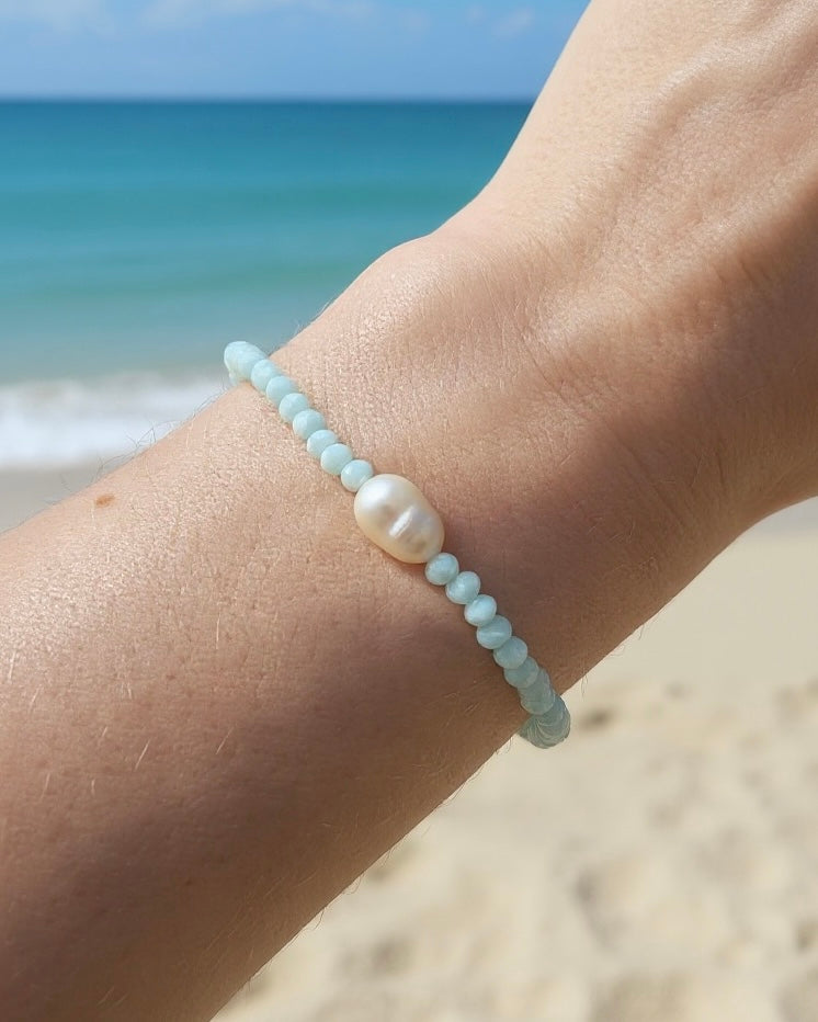 Pulseira Summer Dourada - Azul Serenity