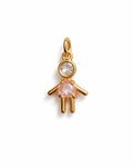Pingente Colors Menina Zircônia Dourado