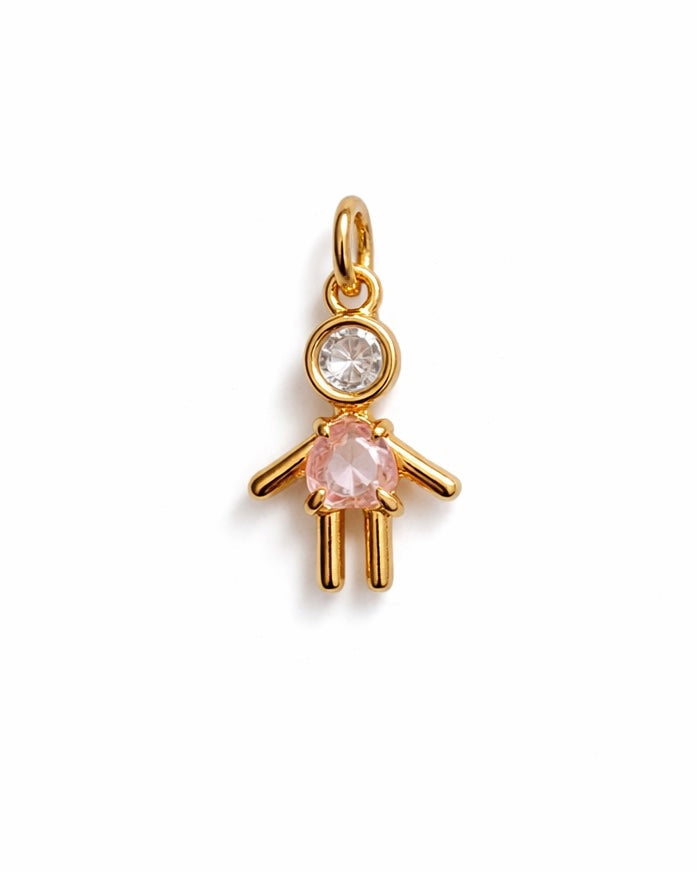 Pingente Colors Menina Zircônia Dourado