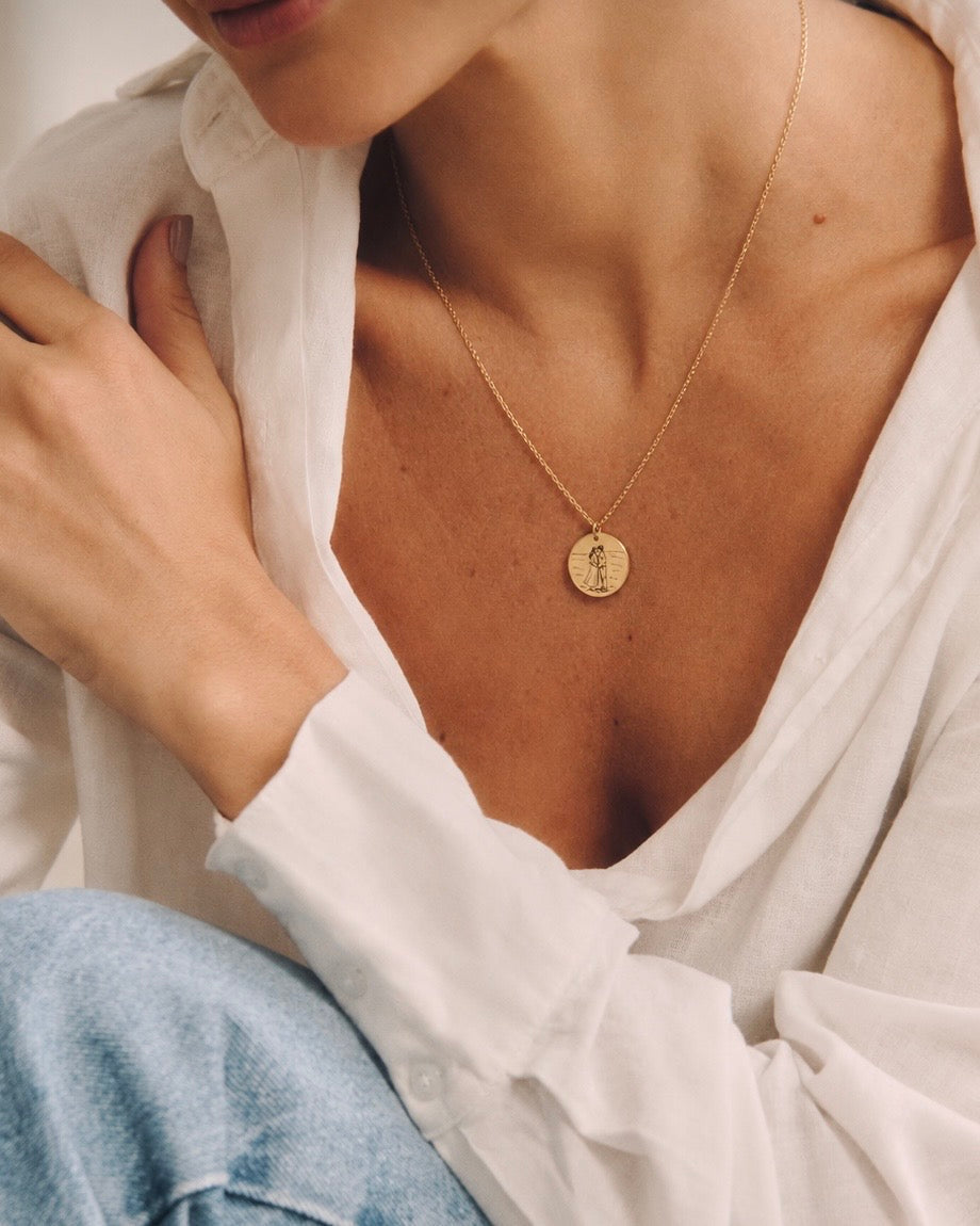 Colar Medalha Moments Personalizável Dourado