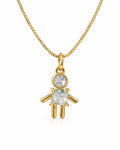 Colar Colors Menino Zircônia Dourado