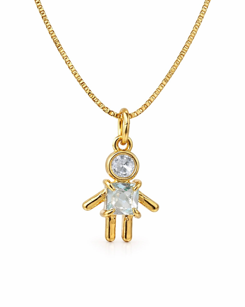 Colar Colors Menino Zircônia Dourado