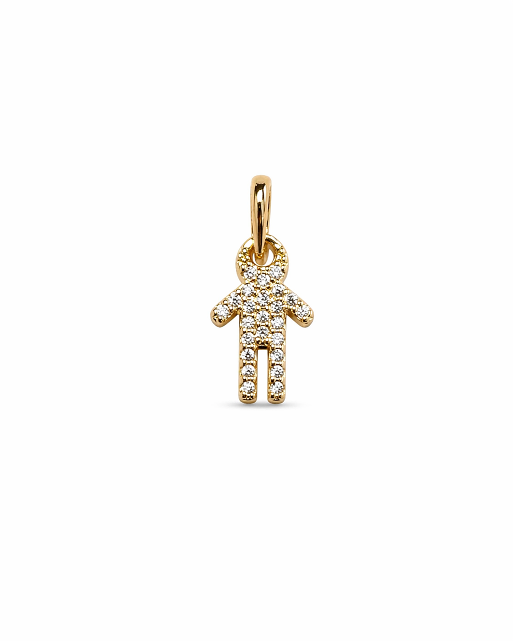 Pingente Menino Cravejado Dourado