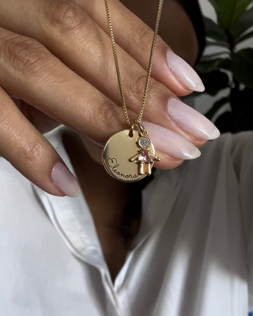 Pingente Colors Menina Zircônia Dourado