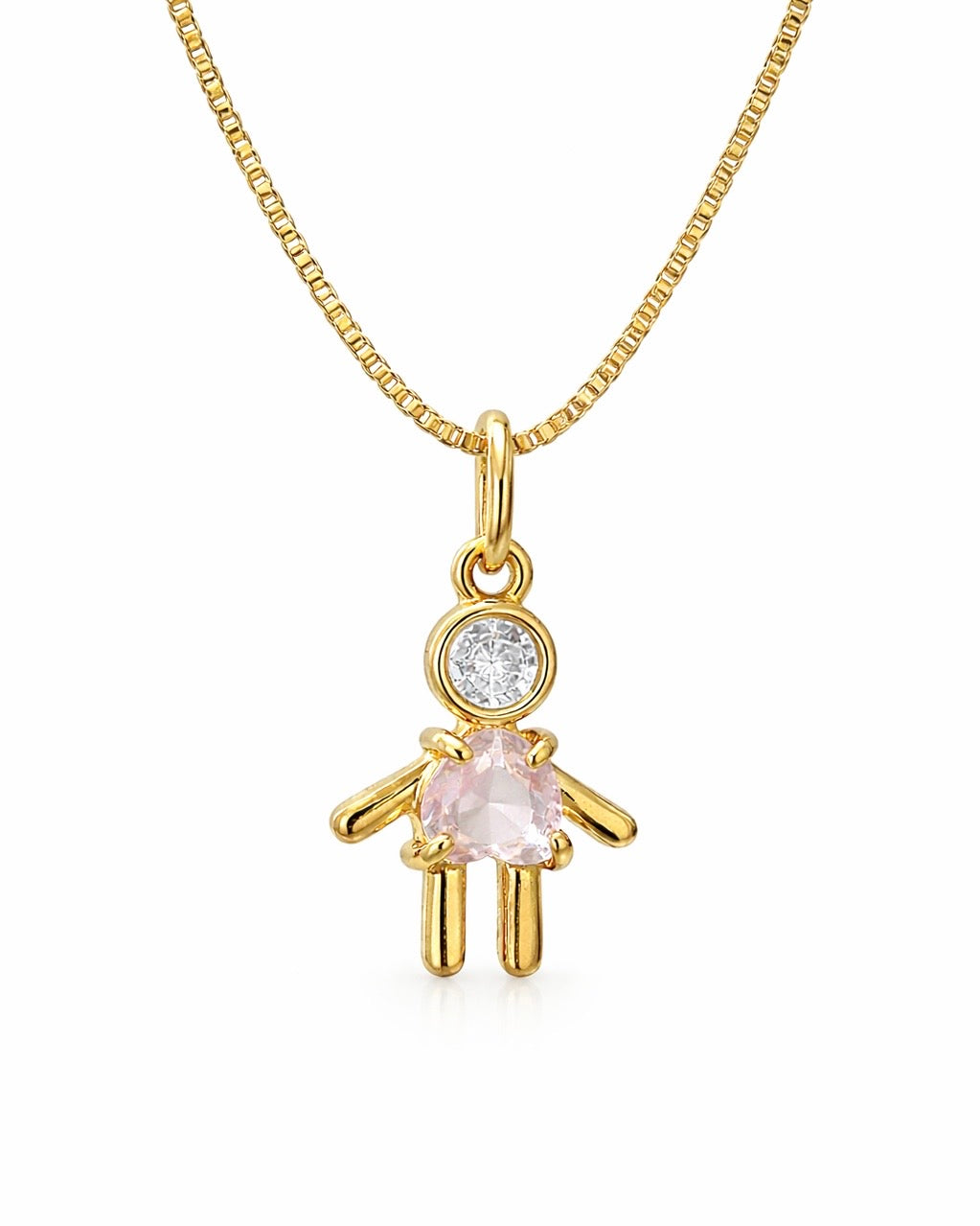 Colar Colors Menina Zircônia Dourado