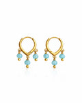 Brinco de Argola Summer Azul Suave Dourado