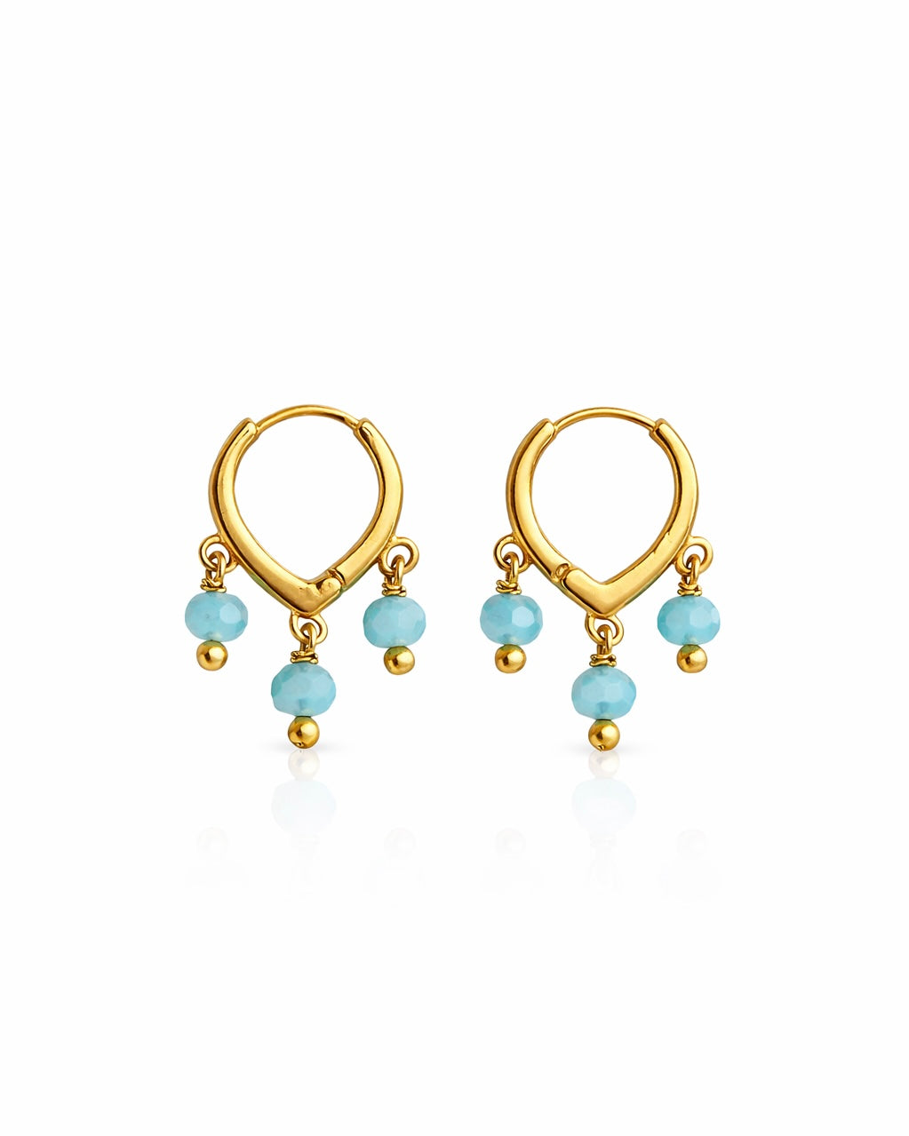 Brinco de Argola Summer Azul Suave Dourado