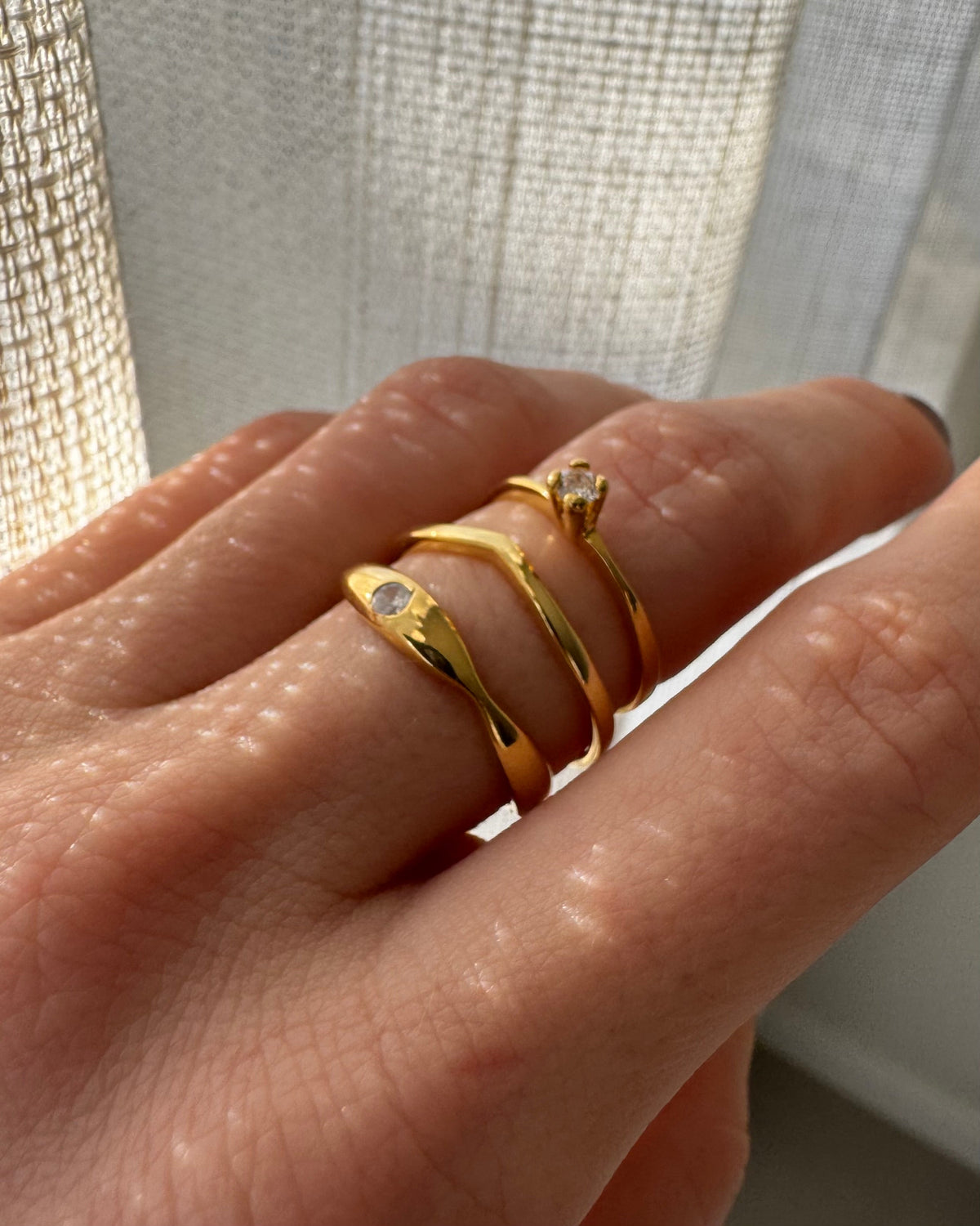 Anel Ajustável Minimal Dourado