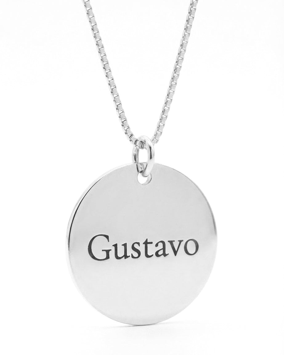 Colar Medalha Personalizável 2 cm Prata