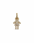 Pingente Menina Cravejado Dourado