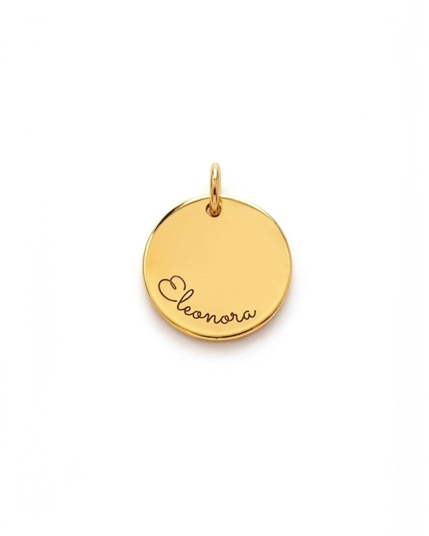 Pingente Medalha Personalizável 1,5 cm Dourado