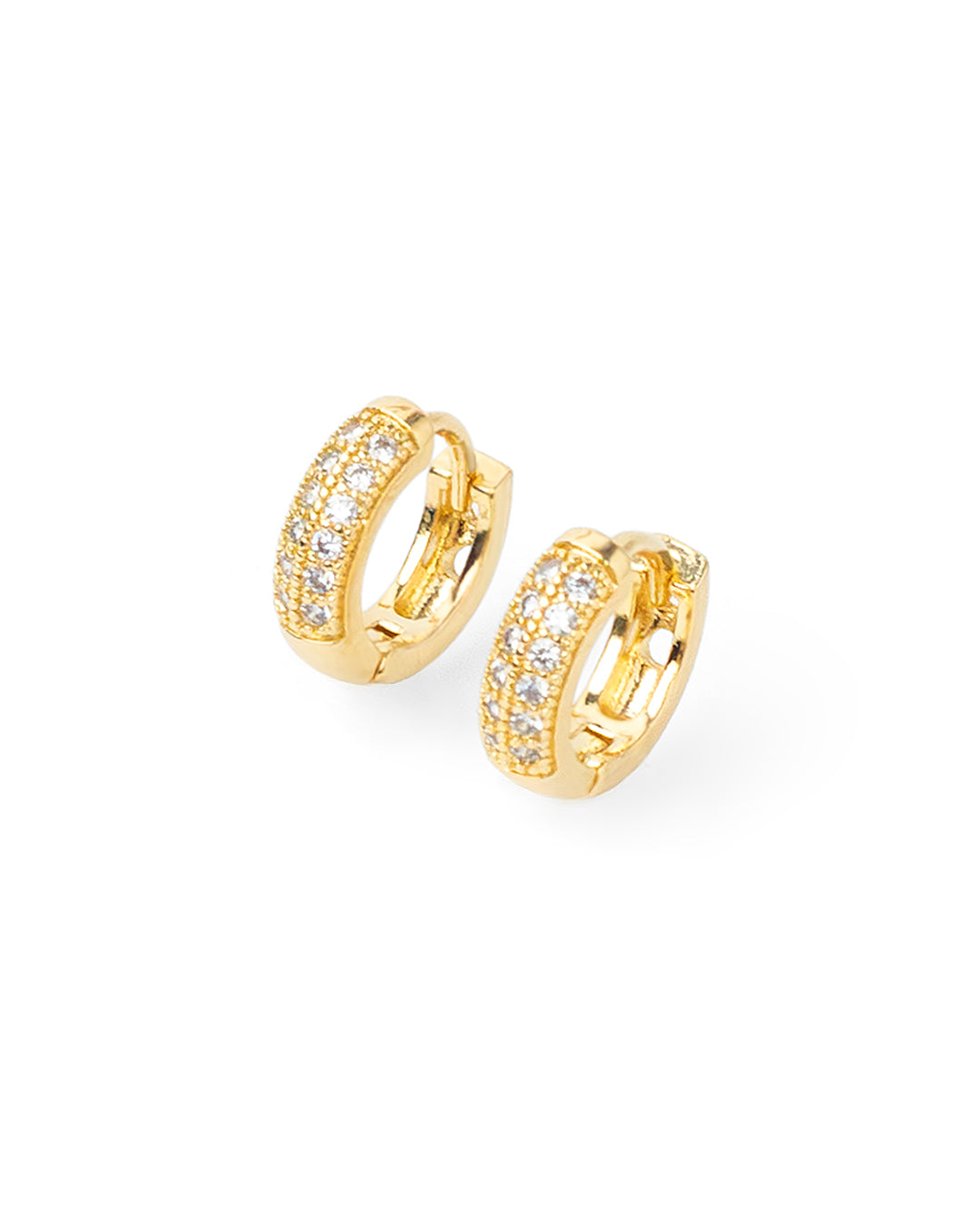 Argola Click Cravejada Dourado