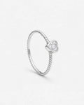 Anel Feminino Callisto Coração em Ouro Branco 24k